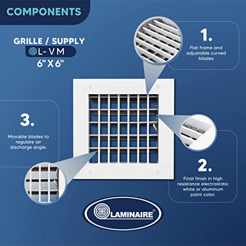 Optimized HVAC Vent Cover: Premium Aluminum 1-Way Diffuser