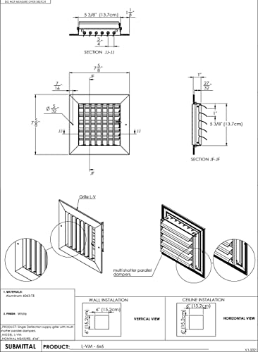 Optimized HVAC Vent Cover: Premium Aluminum 1-Way Diffuser