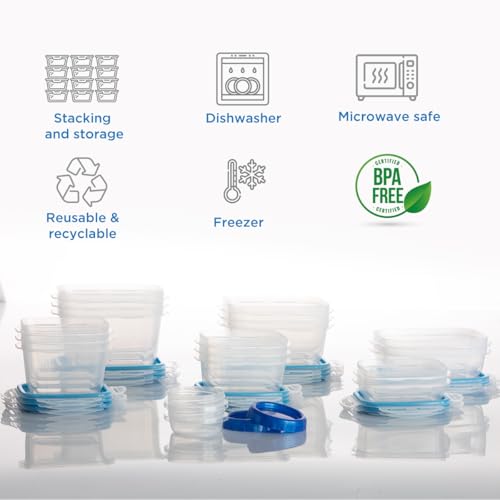 K PLASTICOS KENDY KendyFresh Plastic Food Storage Container Set, Leakproof