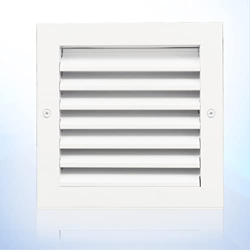 Vent Duct Cover. Aluminum Exterior Return Grille HVAC (Heating – Ventilation - Air Conditioning) Sidewall - Outside Air Louver Rain Block - with Back Screen Mesh -White - HVAC Grille.