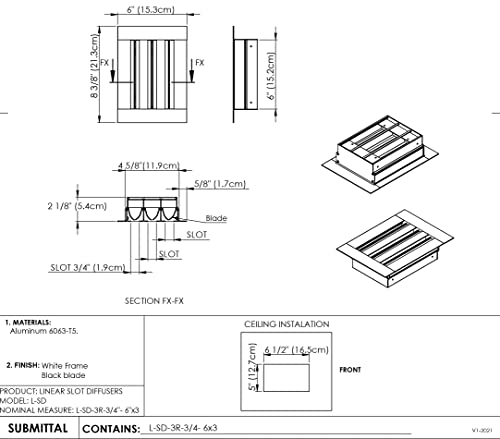 Aluminum Adjustable Linear bar Grille mounting Without Damper. Modern ac Ceiling & Wall Vent Covers. Full Control verti./horiz. Airflow Direction.