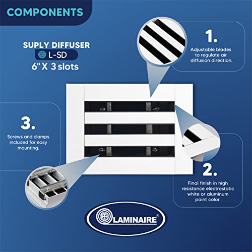 Aluminum Adjustable Linear bar Grille mounting Without Damper. Modern ac Ceiling & Wall Vent Covers. Full Control verti./horiz. Airflow Direction.