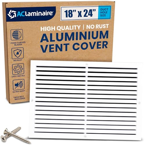 ACLAMINAIRE Aluminum Air Return Grill Vent Cover - Rustproof Ceiling & Wall Mount for HVAC Return Box – A/C Steel Return Air Vent Cover – with Rooted Blades