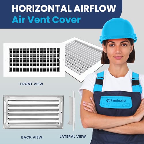 10" x 6" Duct Hole Aluminum Single Deflection Adjustable Air Supply Register, Decorative HVAC Vent Cover, Ceiling & Wall AC Deflector, Heating & Cooling Supply with Multi-Shutter Damper – ACLAMINAIRE