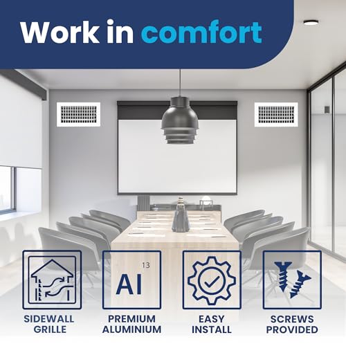 10" x 6" Duct Hole Aluminum Single Deflection Adjustable Air Supply Register, Decorative HVAC Vent Cover, Ceiling & Wall AC Deflector, Heating & Cooling Supply with Multi-Shutter Damper – ACLAMINAIRE