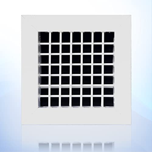 Duct Vent Cover. Air Supply HVAC Sidewall or Ceiling Grille Register Without Damper - White - Full Control Vertical/Horizontal Airflow Direction. Aluminum Double Deflection Adjustible.
