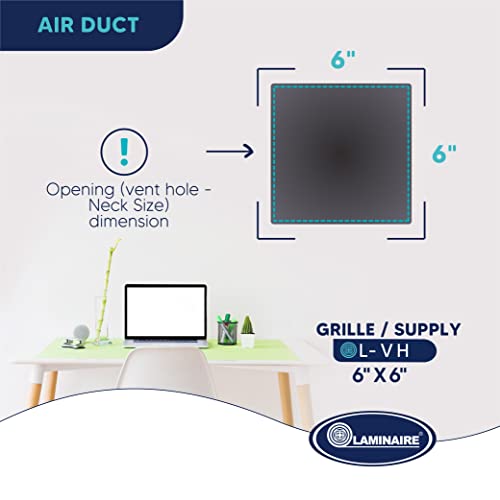 Duct Vent Cover. Air Supply HVAC Sidewall or Ceiling Grille Register Without Damper - White - Full Control Vertical/Horizontal Airflow Direction. Aluminum Double Deflection Adjustible.